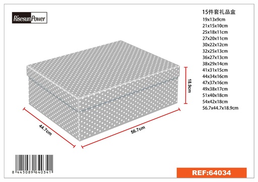 [64034] Set de 15 cajas de cartón 56.7x44.7x18.9 cm - Cajas de cartón para regalos