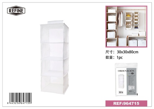 [964715] Organizador colgante de tela oxford blanca 30*30*80 cm - Solución de organización