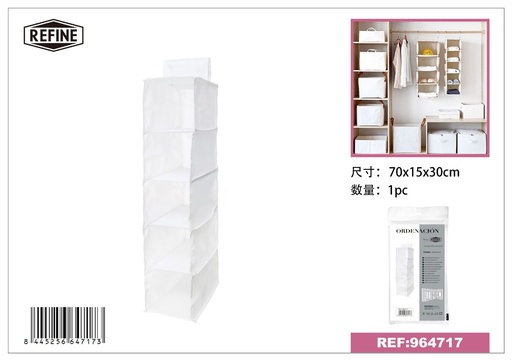[964717] Organizador colgante de tela oxford blanca 70*15*30 cm - Práctico para el hogar