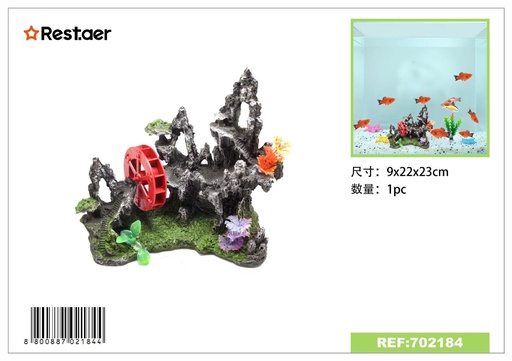 [702184] Adorno de acuario en forma de montaña 23x9x22 cm - Decoraciones para acuarios