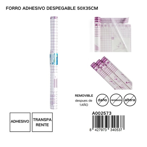 [A002573] Forro adhesivo despegable 50x35 cm - Material de oficina y forros