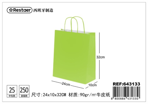 [643133] Bolsa de regalo pistacho 24*10*32 cm - Embalaje fresco