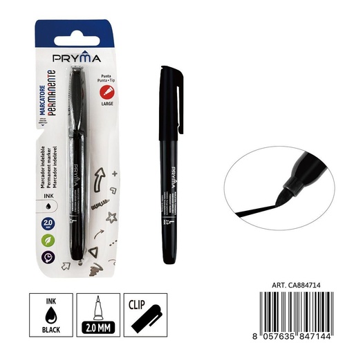 [0235666] Marcador permanente punta redonda L 2 mm negro - Utensilios de escritura
