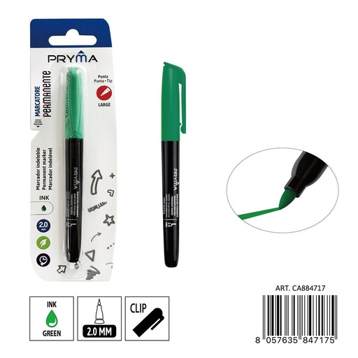 [0235669] Marcador permanente punta redonda L 2 mm verde - Herramientas de escritura y marcadores permanentes