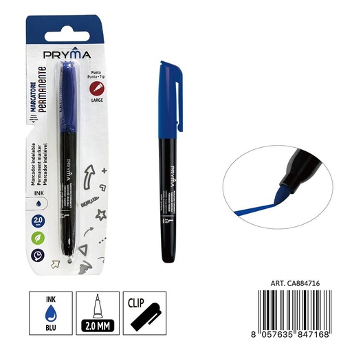 [0235668] Marcador permanente punta redonda L 2 mm azul - Herramientas de escritura y marcadores permanentes