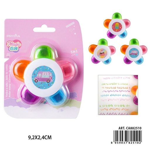 [0232306]  Sello de rodillo 5 en 1 9.2x2.4 cm - Accesorios de arte y manualidades