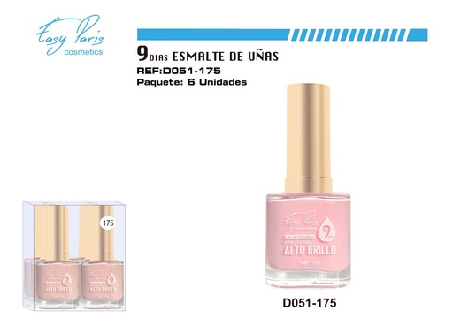 [D051-175] Laca de uñas 9 días 6/U - Esmaltes de larga duración