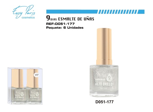 [D051-177] Laca de uñas 9 días 6/u - Cosméticos y esmaltes de uñas