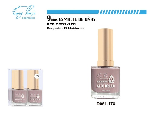 [D051-178] Laca de uñas 9 días 6/U - Esmaltes de larga duración