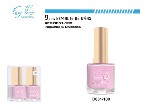 [D051-180] Laca de uñas 9 días 6/U - Esmaltes de larga duración
