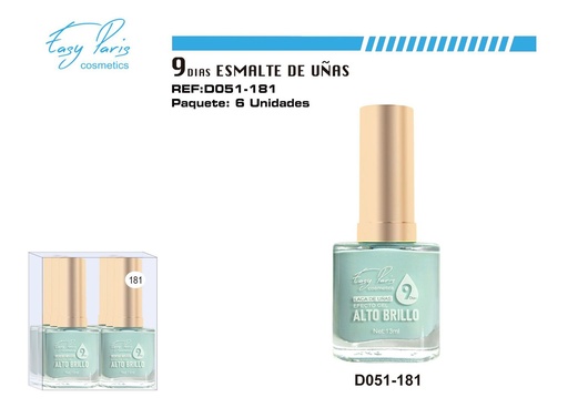 [D051-181] Laca de uñas 9 días 6/U - Esmaltes de larga duración