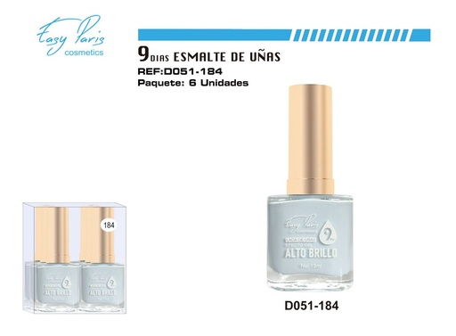 [D051-184] Laca de uñas 9 días 6/U - Esmaltes de larga duración