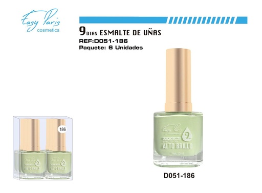 [D051-186] Laca de uñas 9 días 6/U - Esmaltes de larga duración
