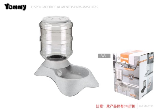 [YM0233] Dispensador de comida para mascotas tipo hueso 3.8L azul - Alimentación para mascotas