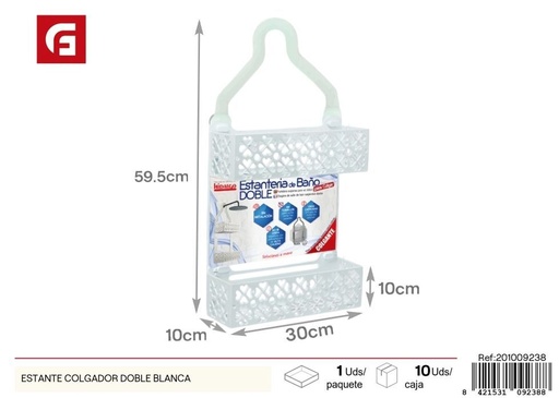 [201009238] Estante colgador doble blanca - Accesorios para baño