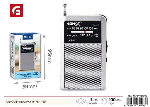 [106259035] Radio 2 banda AM/FM FM-4401 - Electrónica