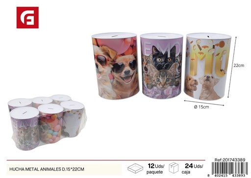 [201743389] Hucha metálica formato animal 15x22 cm - Ahorra en estilo con diseño divertido