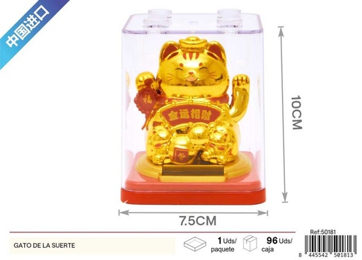 [50181] Gato de la suerte solar en color oculto - Atracción de buena suerte en diseño compacto