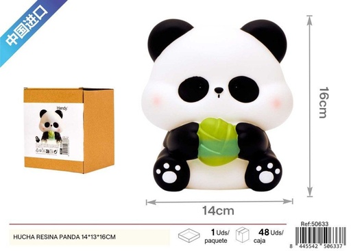[50633] Hucha de resina panda 14x13x16cm - Diseño encantador para ahorrar