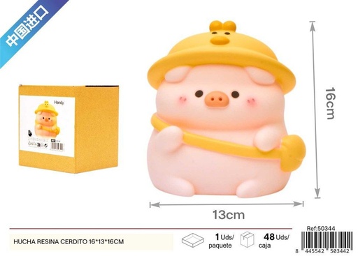 [50344] Hucha de resina pollito 16x13x16cm - Diseño encantador para ahorrar