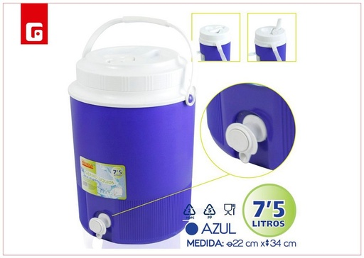 [201001254] Termo para líquidos 7.5L azul - Mantén tus bebidas a la temperatura ideal