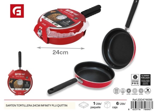 [200474686] Sartén tortillera 24cm Infinity Quittin - Cocción perfecta para tortillas