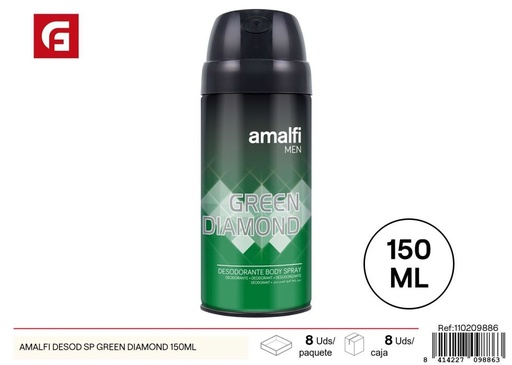 [110209886] Aerosol desodorante Amalfi Green Diamond 150ml - Aroma innovador para el cuidado personal