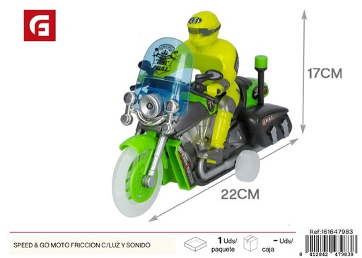 [161647983] Moto de juguete a fricción con luz y sonido Speed & Go - Aventura motorizada