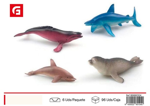 [189880104] Set de 4 animales marinos de 5 pulgadas - Juguetes de animales acuáticos