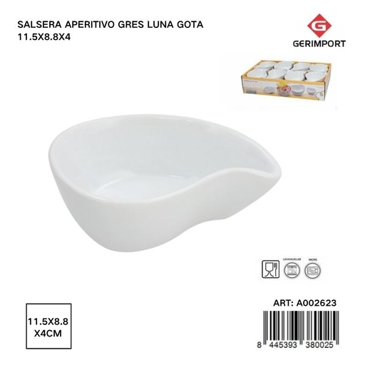 [A002623] Salsera aperitivo de gres gota Luna 11.5x8.8x4 cm - Utensilios de cocina y recipientes de gres