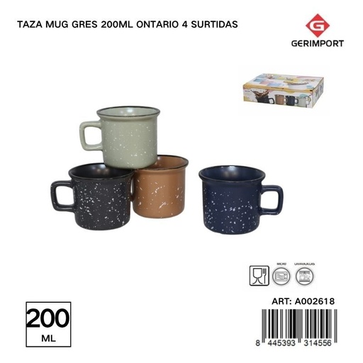 [A002618] Taza de gres 200ml modelo Ontario - Utensilios de mesa