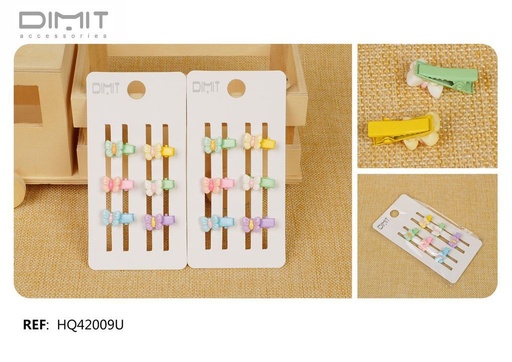 [8435693870197] Pack de 6 mini pinzas mariposa - Pack de 12 unidades