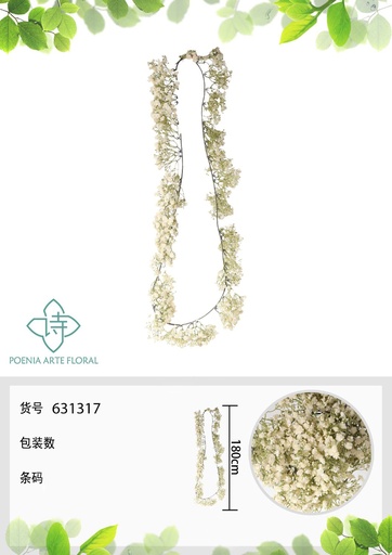 [631317BLANCO] Guirnalda de Gypsophila 180 cm - Novedades de decoración