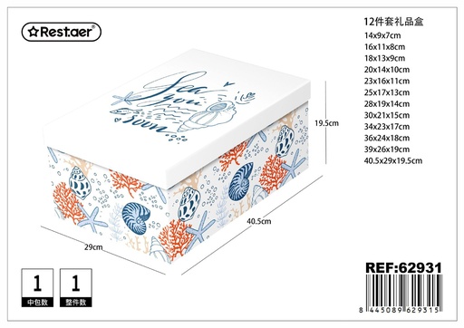 [62931] Caja 12 compartimentos 40.5*29*19.5 cm - Set de empaques para regalos