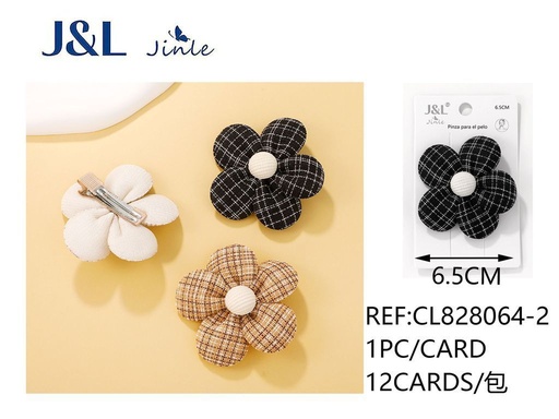 [8445801318305] Pinza de pelo flor niñas 12/u 6.5 cm CL828064-2 - Accesorios para el cabello y pinzas
