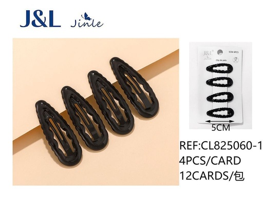 [8445801315267] Pack de 4 ranas de 5 cm negras - Accesorios para el cabello y pinzas decorativas
