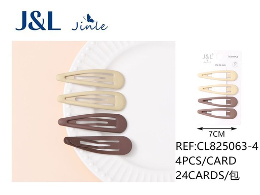 [8445801315373] Pack de 4 ranas de 7 cm surtidas - Accesorios para el cabello y pinzas decorativas