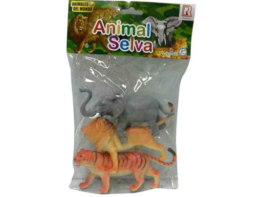 [187761438] Juguete de animales salvajes bolsa 3 animales selva - Decoraciones y juguetes
