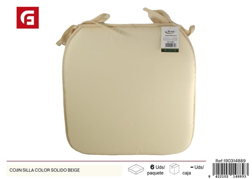 [190314889] Cojín para silla color sólido beige - Textiles para el hogar