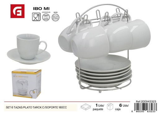 [200943323] Set de 6 tazas/plato Tarck con soporte 180 cc - Tazas de café