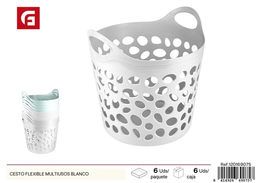 [120169075] Cesto flexible multiusos blanco - Almacenamiento y organización