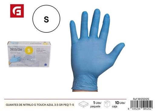 [181250125] Guantes de nitrilo G Touch azul 3.5 gr talla S - Accesorios de limpieza