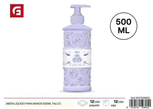 [104759805] Jabón líquido para manos 500 ml talco - Productos de cuidado personal