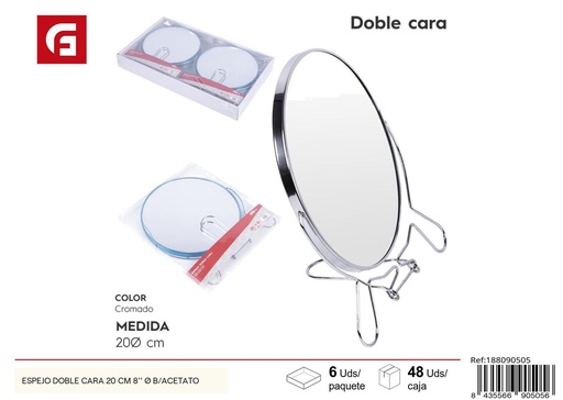[188090505] Espejo doble cara 20 cm - Accesorios de belleza