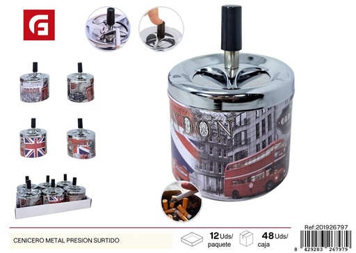 [201926797] Cenicero de metal de presión surtido - Accesorios para fumar
