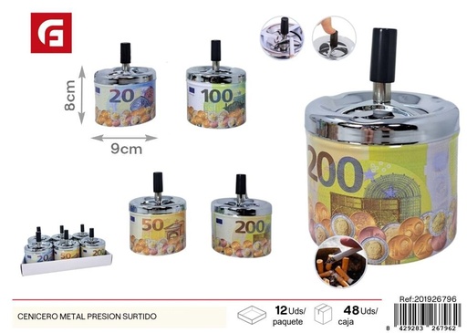 [201926796] Cenicero de metal de aluminio surtido - Diseño elegante para fumar
