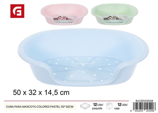 [201414549] Cuna para mascota colores pastel 50x32 cm - Cama cómoda para perros