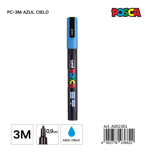 [A002301] Marcador POSCA 0,9 mm color azul cielo - Papelería y marcadores