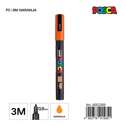 [A002309] Marcador POSCA 0,9 mm color naranja - Papelería y marcadores