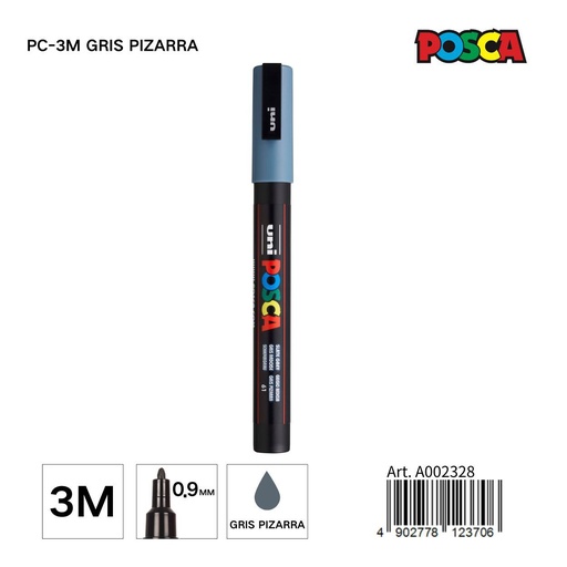[A002328] Marcador POSCA 0,9 mm color gris pizarra - Papelería y marcadores